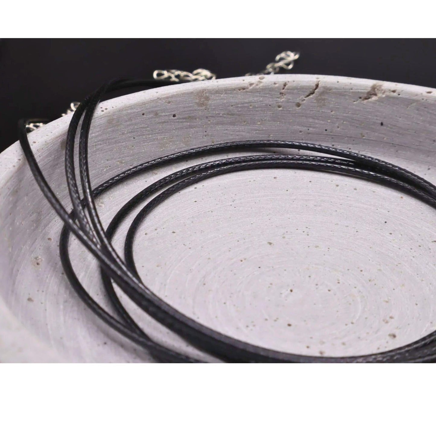 Halsband - Kordel - gewachst - 40cm - schwarz - Vinterstein