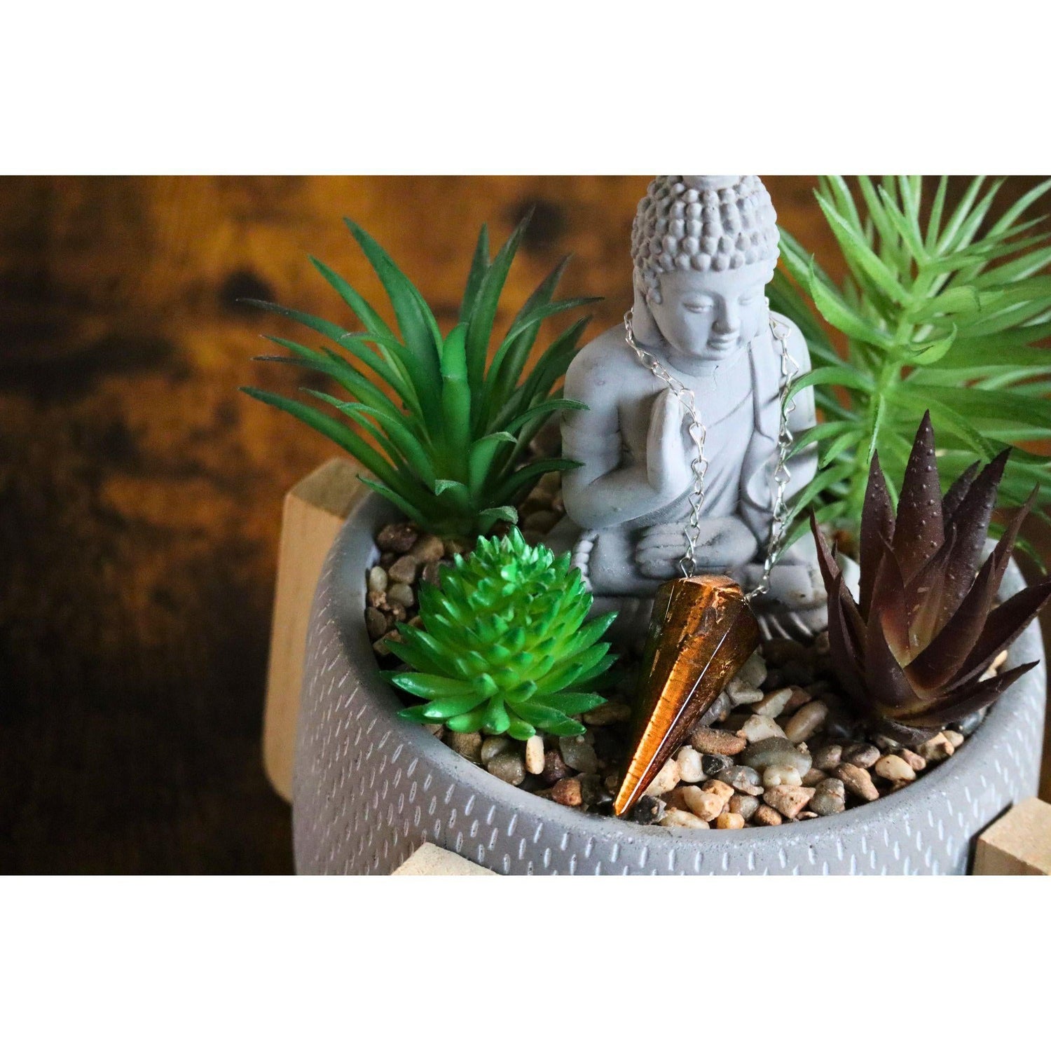 Tigerauge - Pendel mit Silberkette - Vinterstein